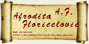 Afrodita Floričelović vizit kartica